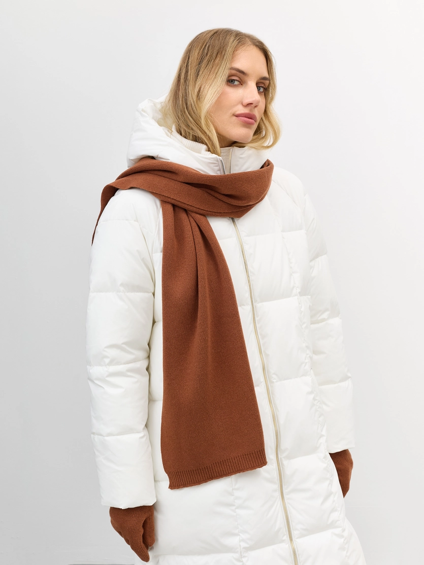 Терракотовый шарф из смесовой вискозы