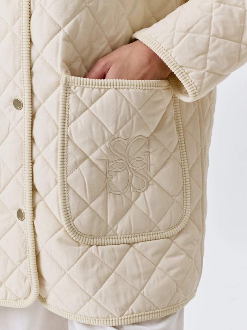 Укороченное пальто из смесового хлопка