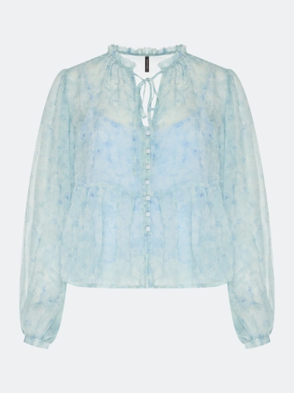 Полупрозрачная блузка с флоральным принтом