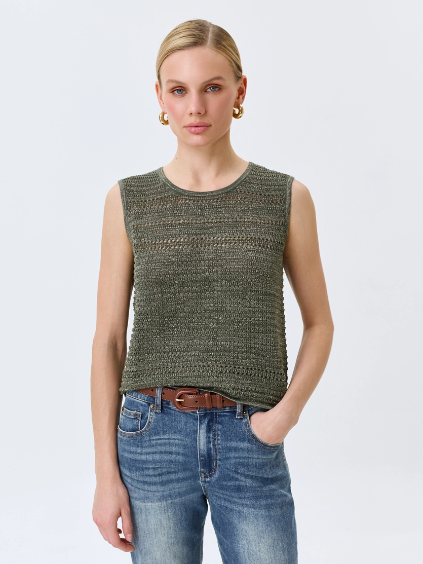 Ажурный топ с люрексом