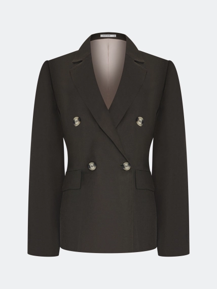 Двубортный льняной жакет 