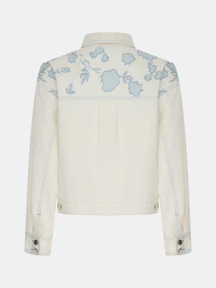 Джинсовый жакет с цветочным принтом