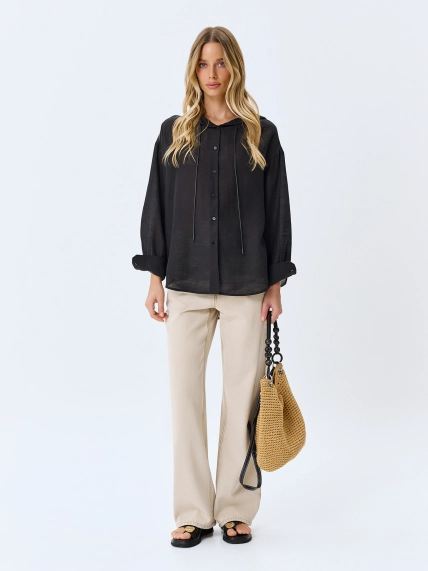 Oversize рубашка с капюшоном