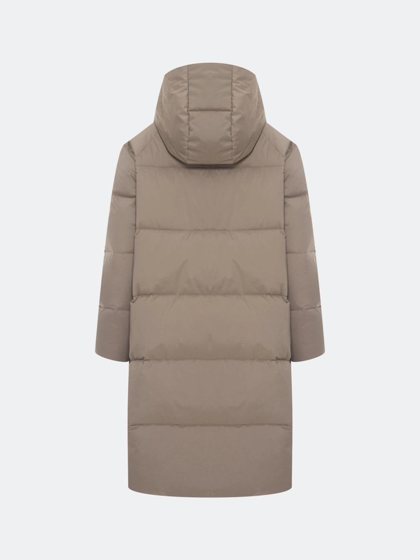 Теплое пальто с квадратной стежкой