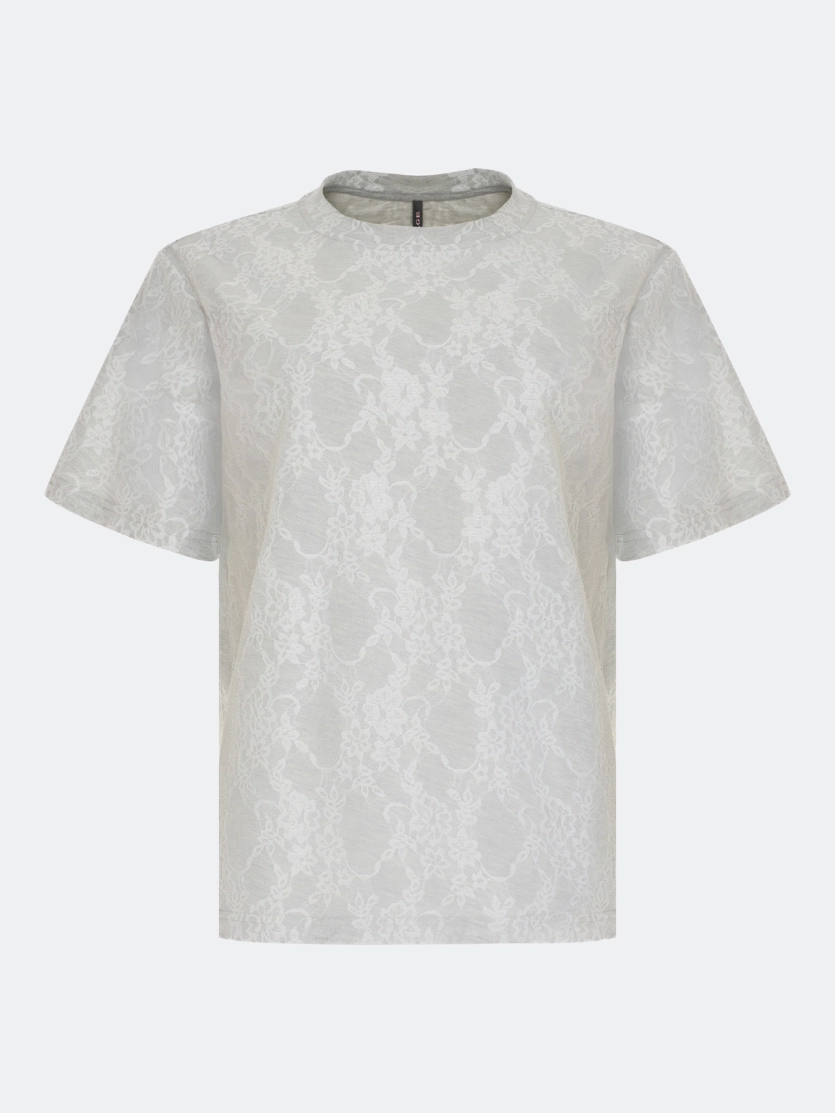 Oversize футболка с кружевом