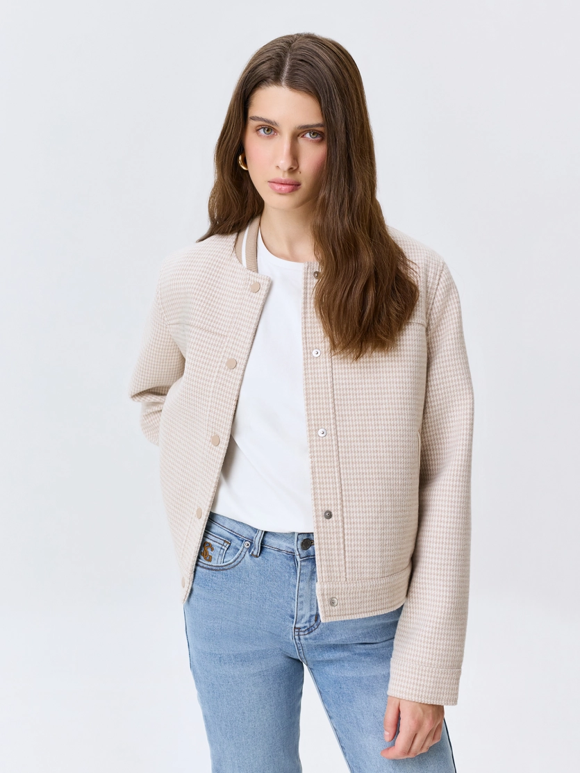 Бомбер с принтом "Pied-de-poule"