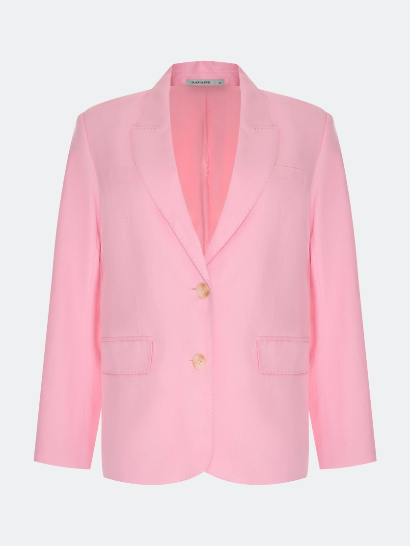 Яркий однобортный жакет из тенселя