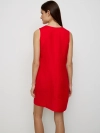 Льняное короткое платье в красном цвете