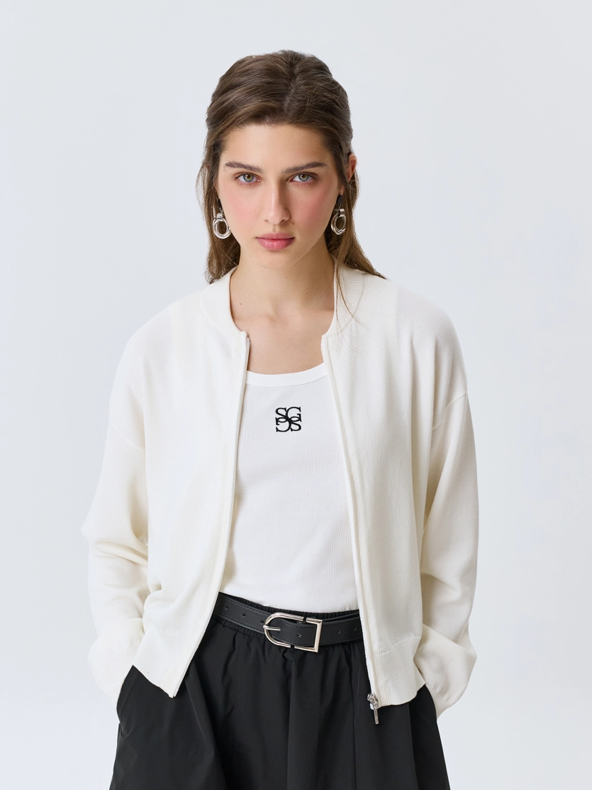 Вязаный бомбер 