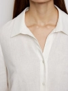 Блузка из смесового льна с длинным рукавом