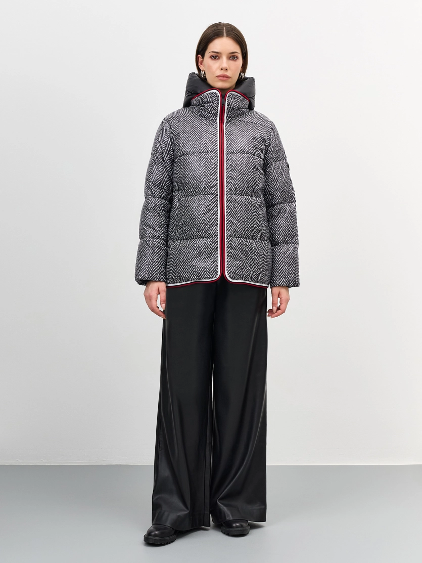 Комбинированная  куртка с принтом