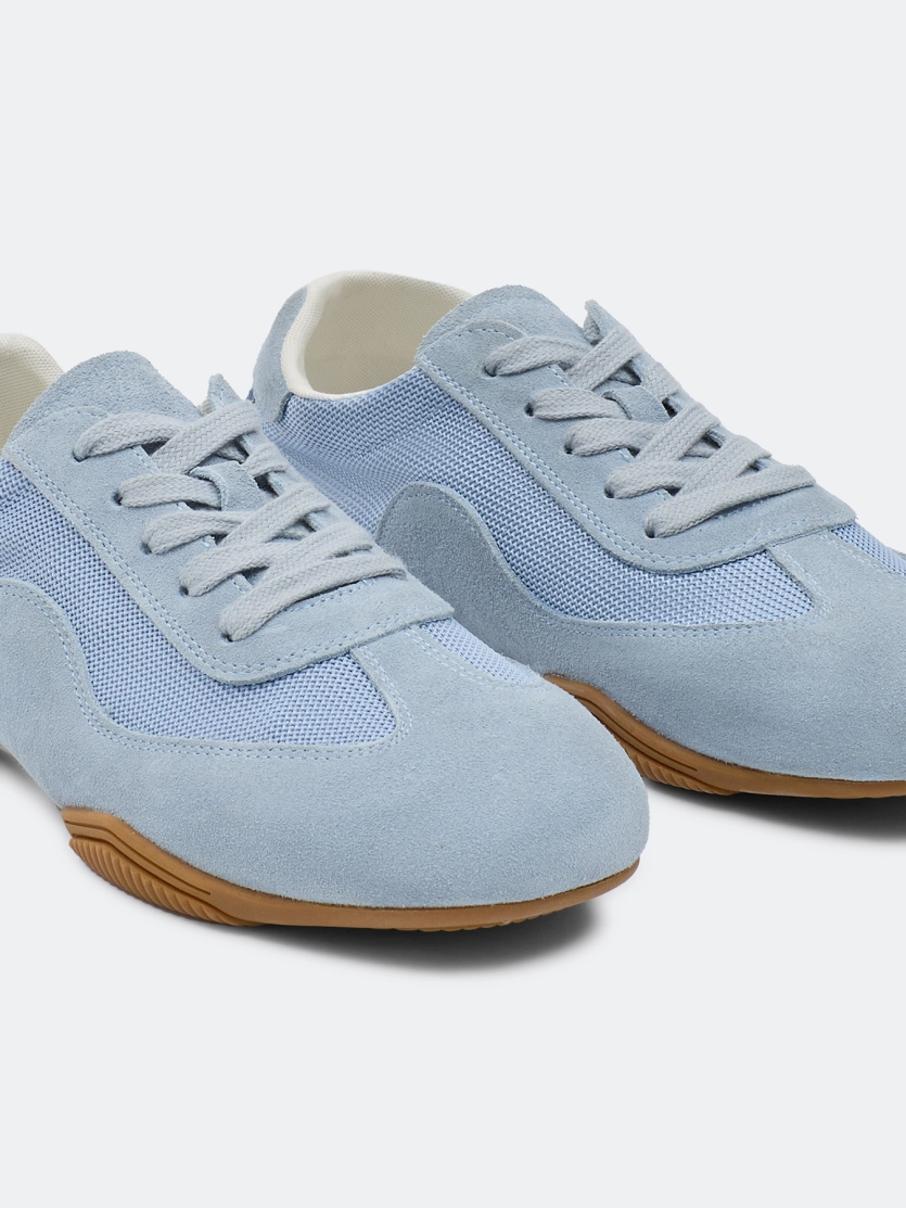 Комбинированные кеды из натуральной замши