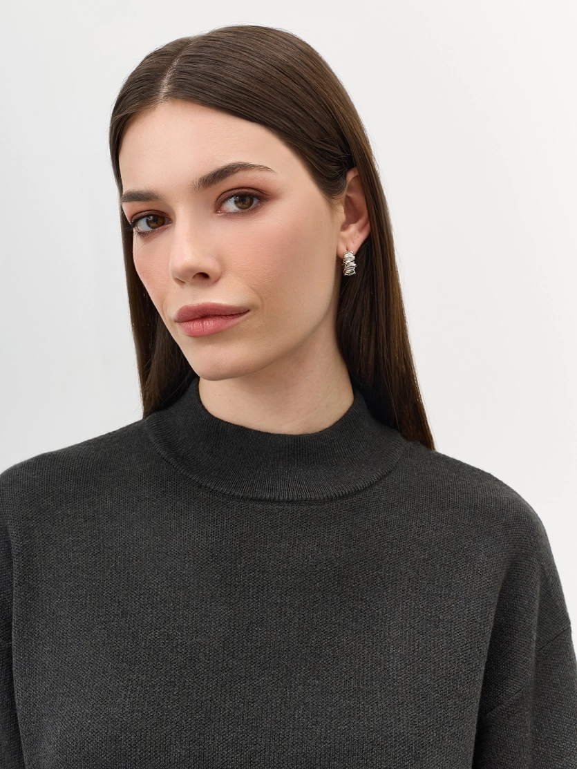 Свободный свитер с шерстью