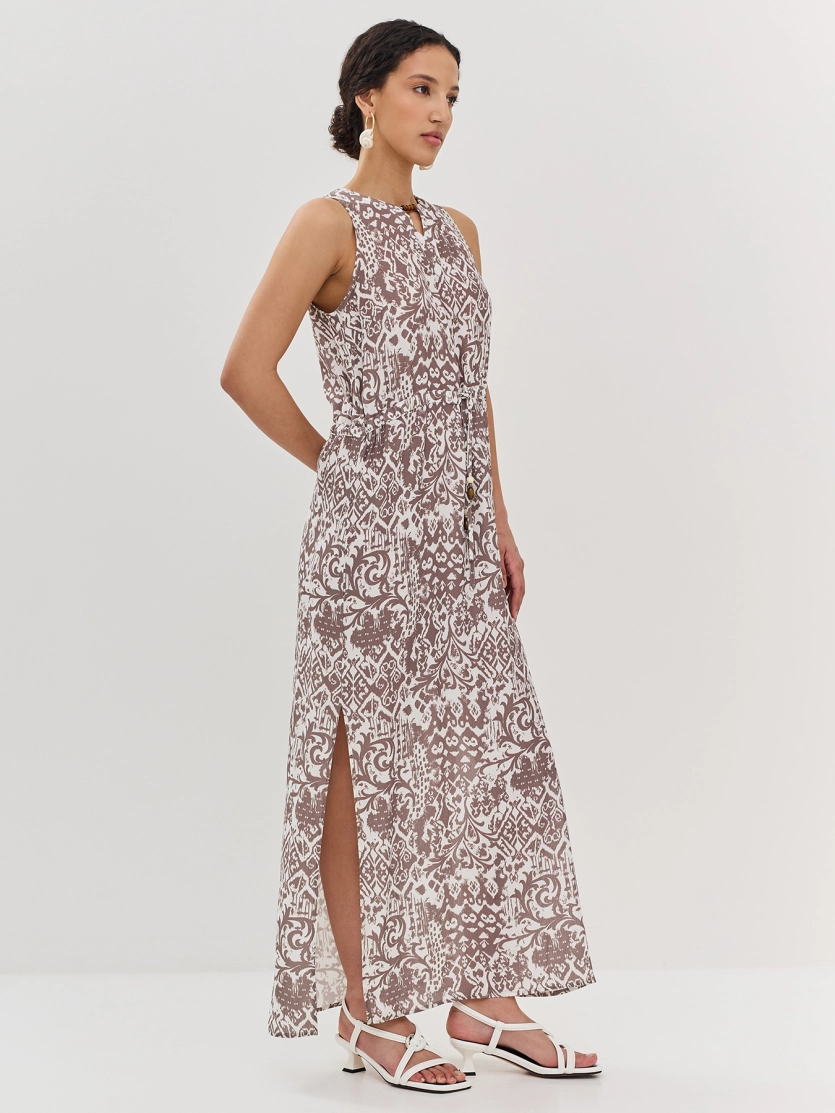 Платье макси  с этническим принтом