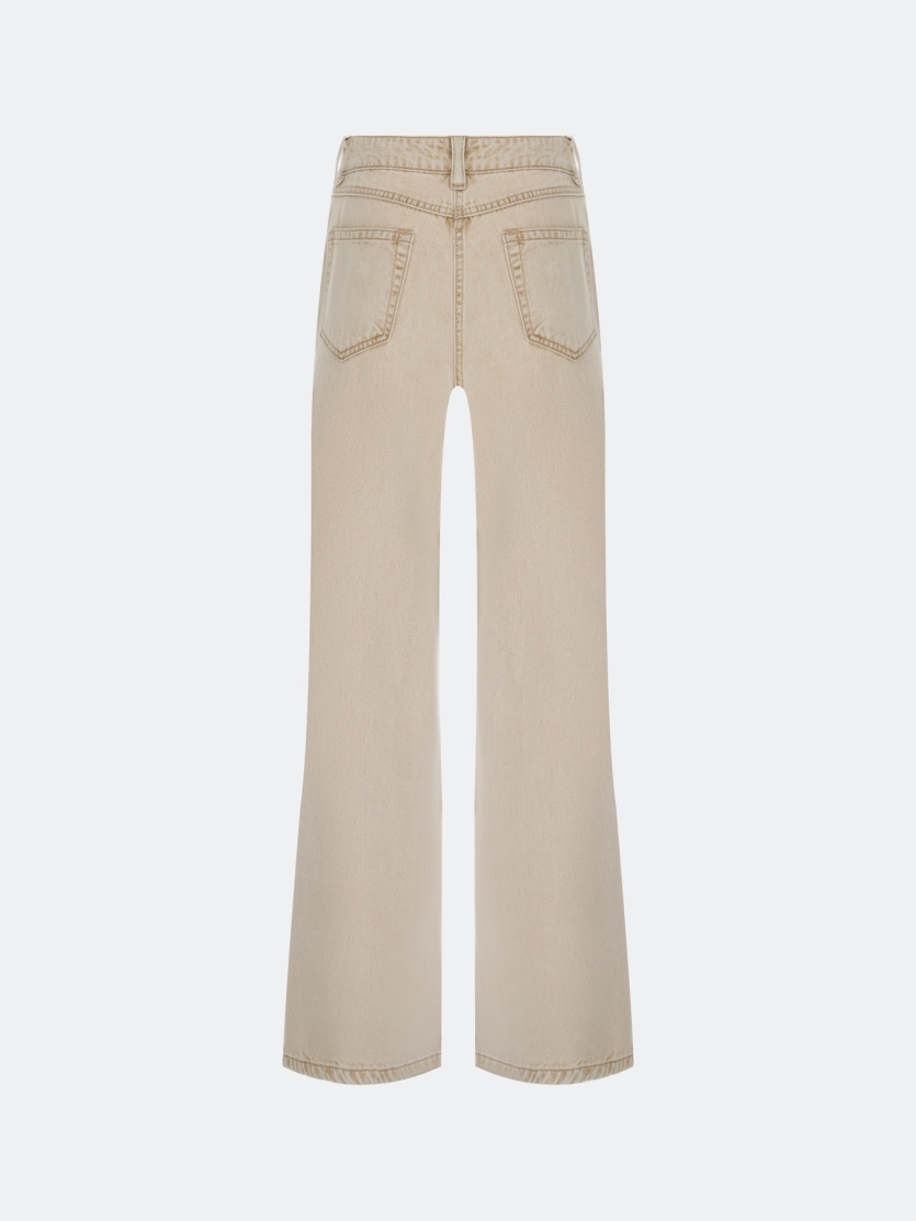 Бежевые джинсы с деликатной варкой