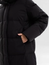 Удлиненное пуховое пальто с капюшоном