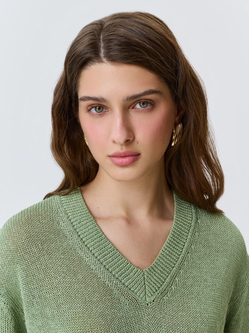 Свободный джемпер из  фактурной пряжи