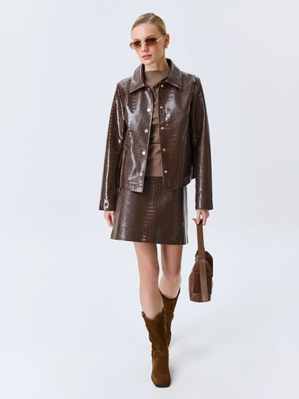 Жакет из фактурной искусственной кожи 