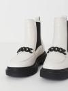 Белые ботинки челси с контрастными вставками