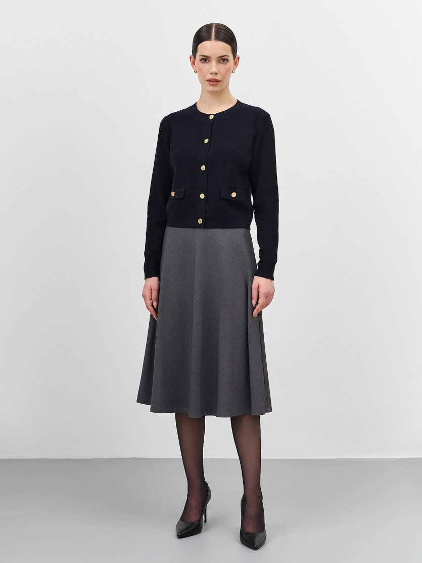 Жакет с акцентными металлическими пуговицами