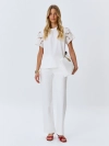 Белые джинсы с вышивкой и цветной фурнитурой 