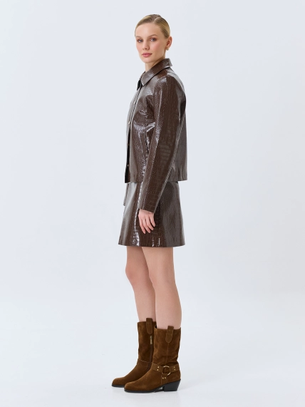 Мини-юбка из фактурной эко кожи