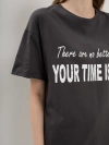 Oversize футболка с контрастным принтом из 100% хлопка