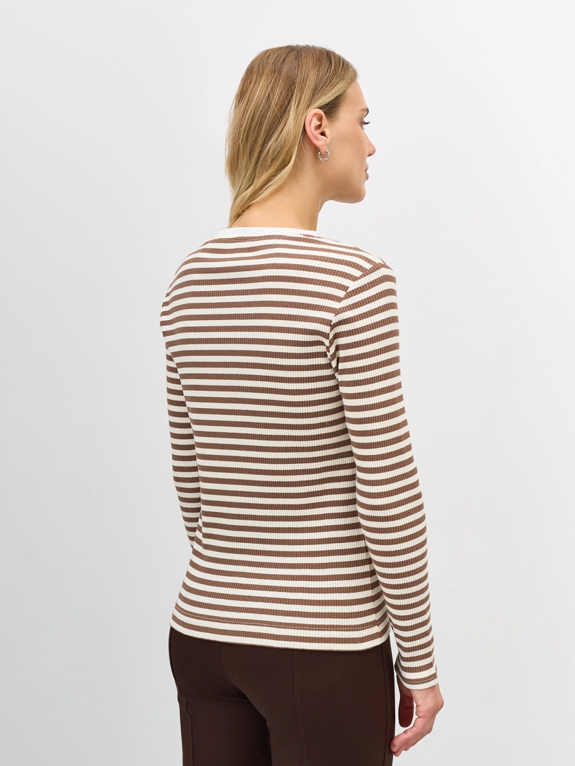 Базовый лонгслив в контрастную полоску