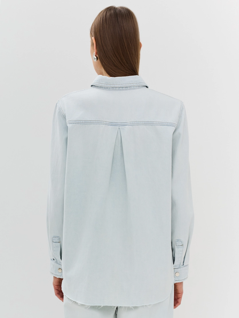 Oversize рубашка из тонкого денима