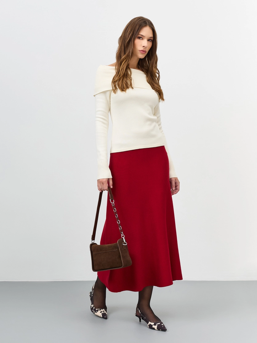 Джемпер с открытыми плечами