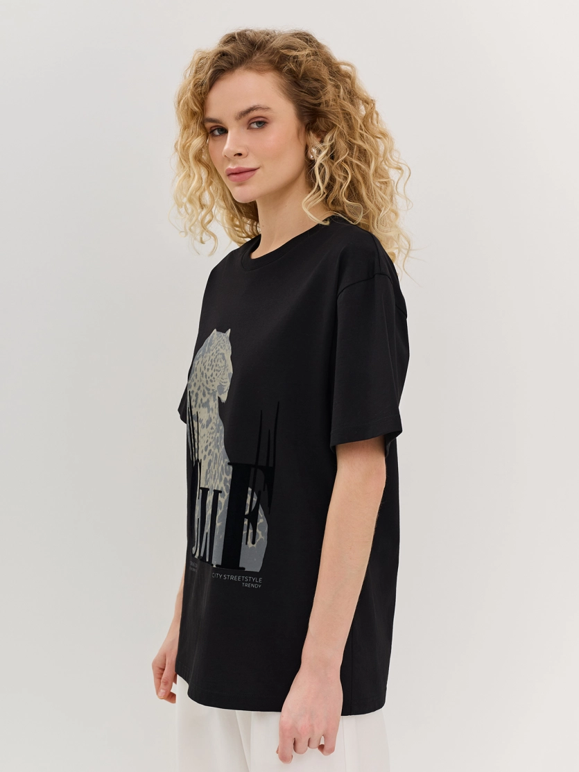 Oversize футболка с принтом