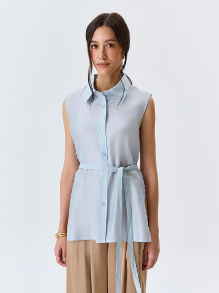 Полупрозрачная блузка из тенселя