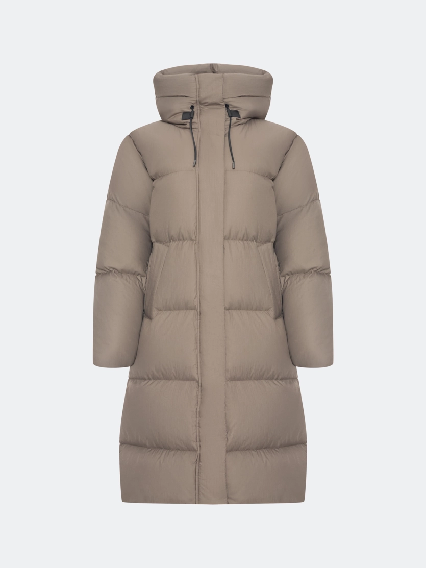 Oversize пуховик из нейлона с крэш эффектом