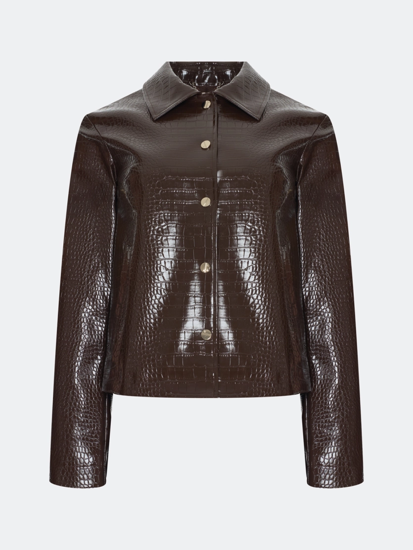 Жакет из фактурной искусственной кожи 