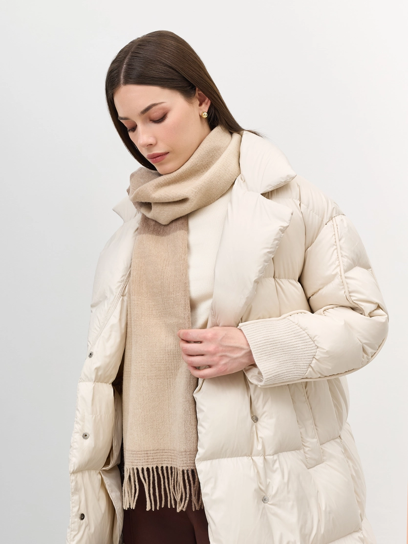 Шарф из 100% шерсти с клетчатым принтом