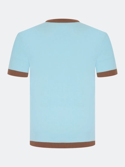 Вязаная футболка с контрастными деталями