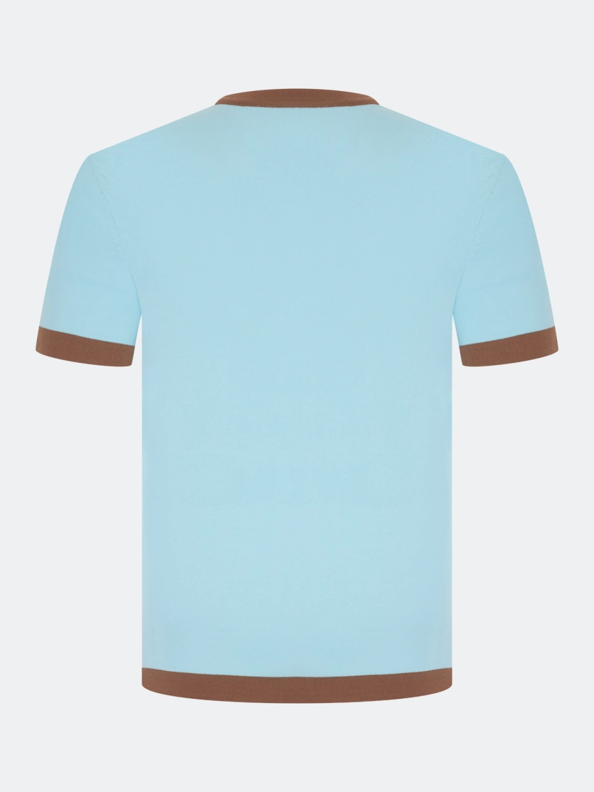 Вязаная футболка с контрастными деталями