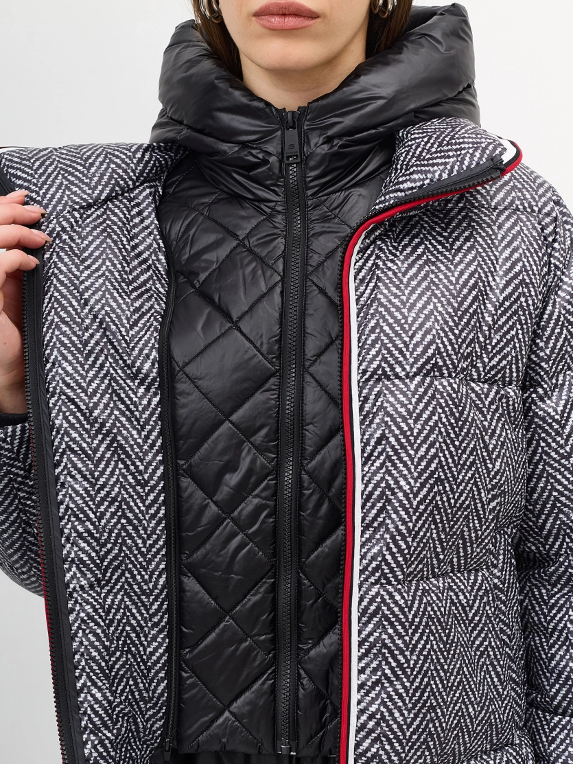 Комбинированная  куртка с принтом