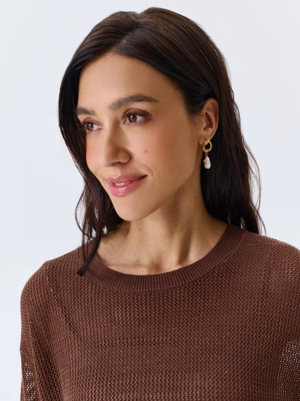 Ажурный джемпер с мерцающими пайетками