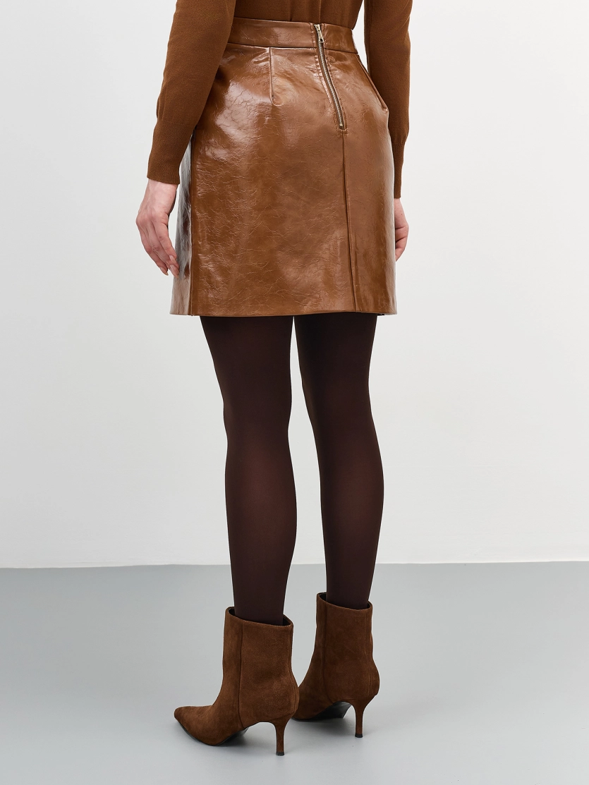Мини-юбка из экокожи