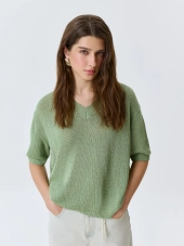 Свободный джемпер из  фактурной пряжи