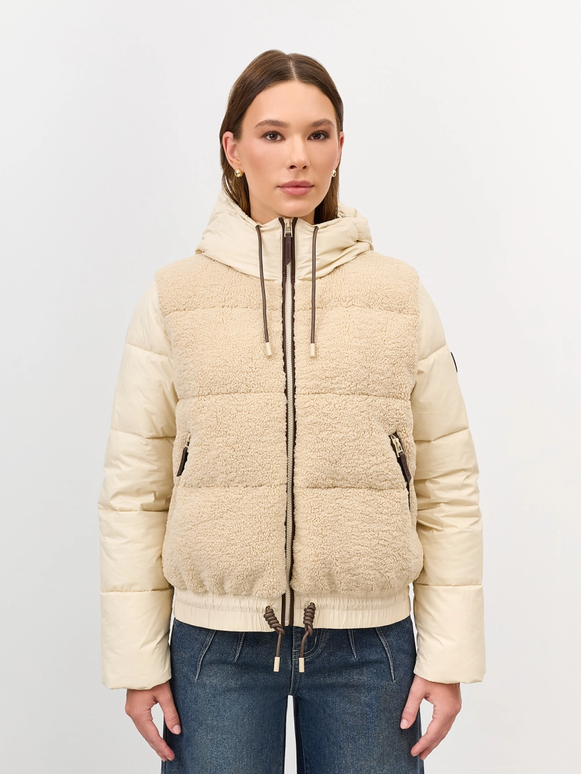 Комбинированная куртка с искуственным мехом