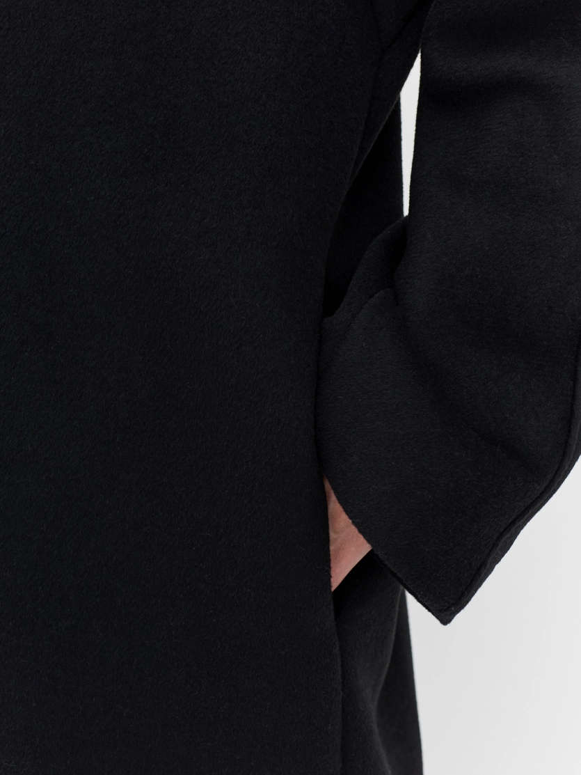 Двубортное пальто с шерстью