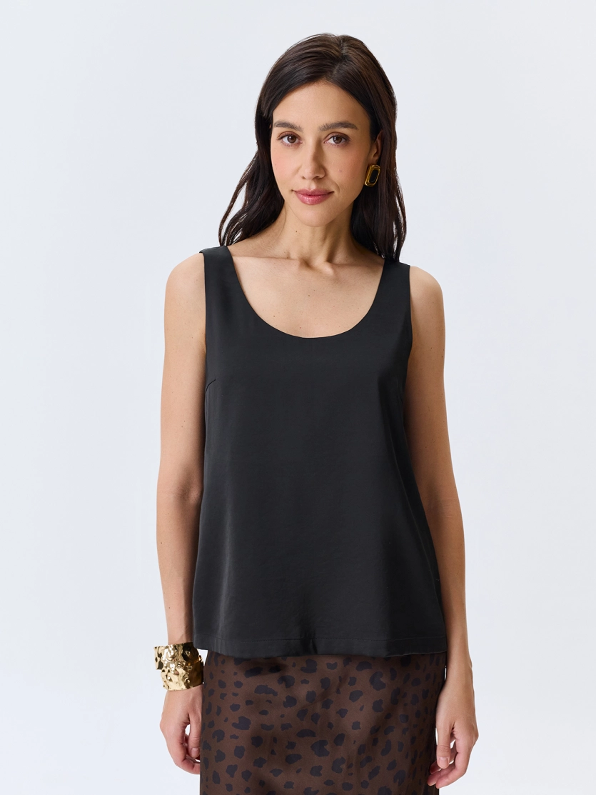 Свободный сатиновый топ