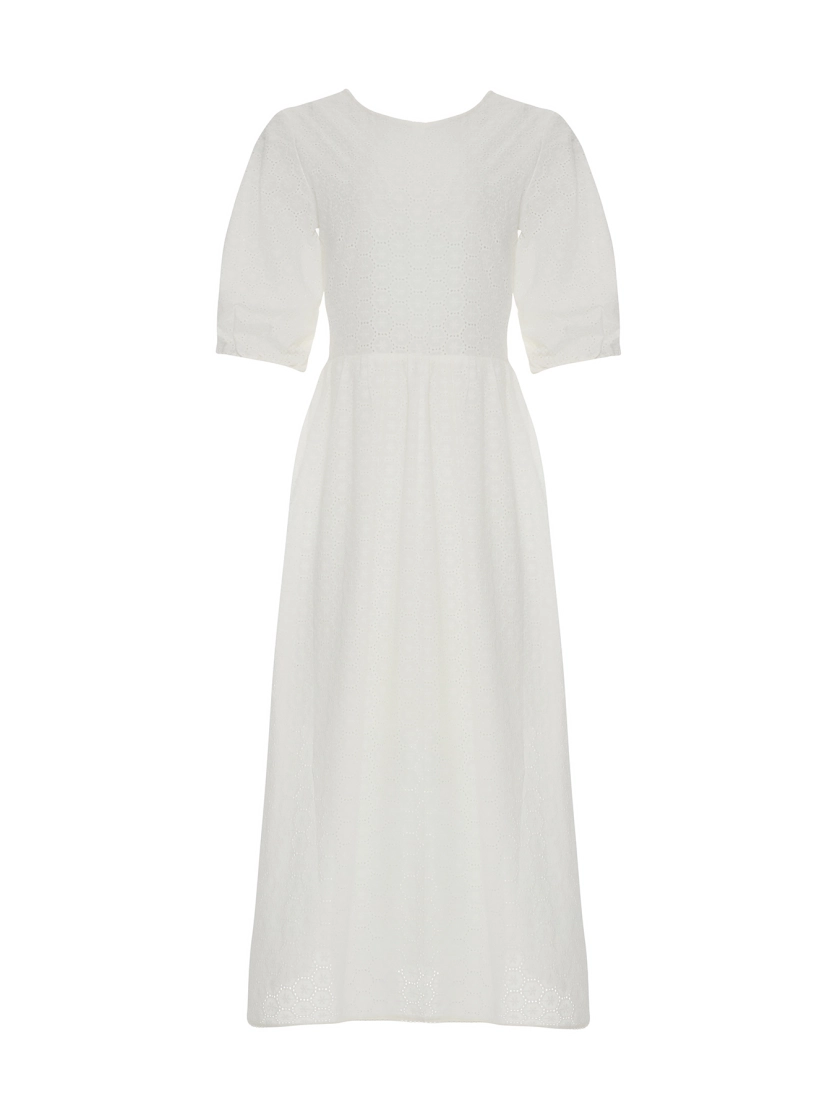 Платье из хлопкового шитья с открытой спиной