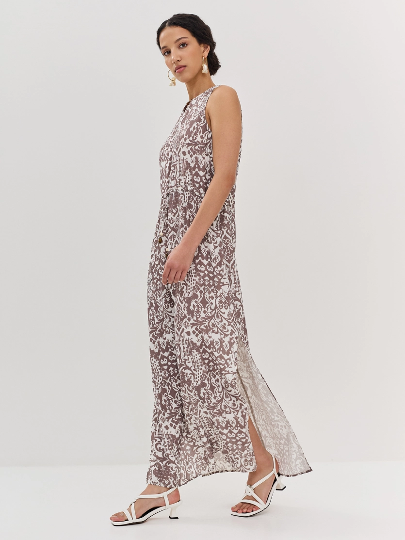 Платье макси  с этническим принтом