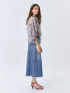 Джинсовая юбка с принтом "Пейсли"