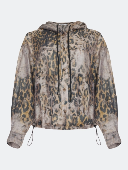 Худи из тенселя с принтом