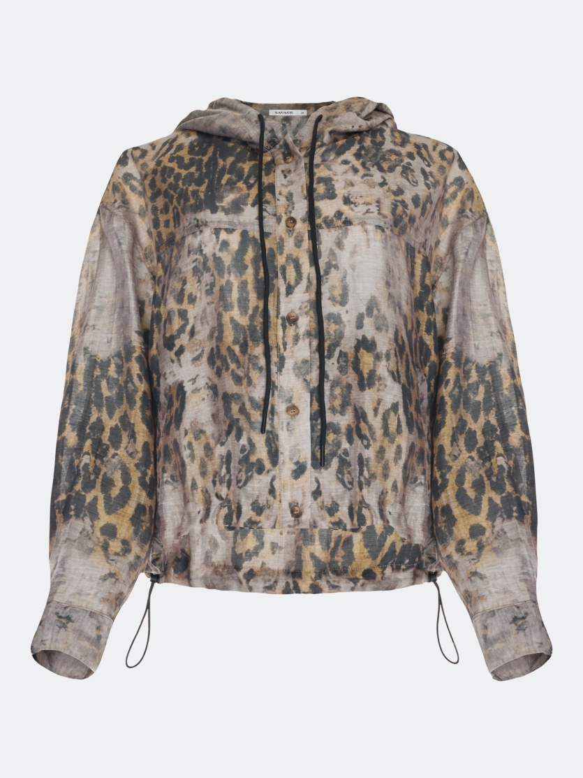 Худи из тенселя с принтом