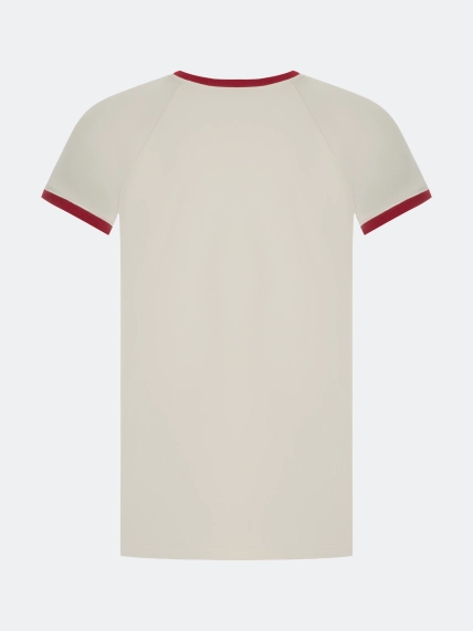 Приталенная футболка с контрастным рибом